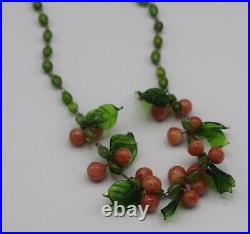 Venetian Glass Fruit Necklace Murano Art Glass Cluster Art Deco Vintage