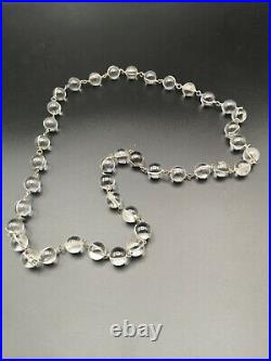 Very Rare Art Deco Pools Of Light Necklace Rock Crystal Undrilled Orbs 40 BEADS