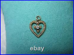 Victorian Diamond Heart Pendant 14K Gold Necklace Wedding Jewelry Art Deco