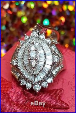 Vintage 14k Gold Genuine Diamond Pendant TDW 2 1/4ct Art Deco Design Necklace