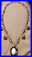 Vintage 1930s Art Deco Signed Czech Purple Glass Pendant Necklace