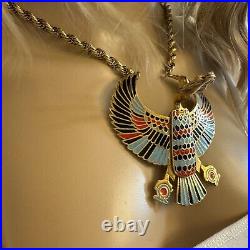 Vintage 1930s Egyptian Revival Statement Necklace Art Deco Era Horus