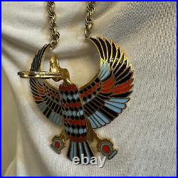 Vintage 1930s Egyptian Revival Statement Necklace Art Deco Era Horus