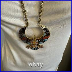 Vintage 1930s Egyptian Revival Statement Necklace Art Deco Era Horus