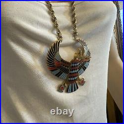 Vintage 1930s Egyptian Revival Statement Necklace Art Deco Era Horus