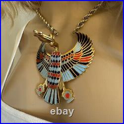 Vintage 1930s Egyptian Revival Statement Necklace Art Deco Era Horus