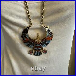 Vintage 1930s Egyptian Revival Statement Necklace Art Deco Era Horus