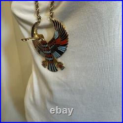 Vintage 1930s Egyptian Revival Statement Necklace Art Deco Era Horus