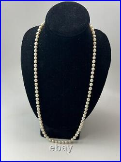 Vintage 935 Sterling Silver Art Deco Japanese Pearl Necklace 26