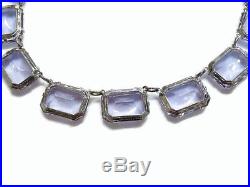 Vintage ART DECO Alexandrite COLOR CHANGE Crystal Necklace Glass Pearls FABULOUS