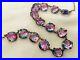 Vintage Antique Art Deco Iris Glass Crystal Open Back Bezel Necklace