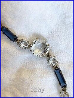 Vintage Antique Art Deco Rivière Crystal Paste Glass Bezel Open Back Necklace