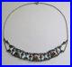 Vintage Antique Egyptian Revival Silver Enamel Collar Necklace Sterling Chain