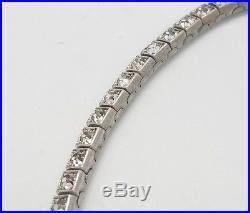 Vintage Antique Sterling Silver 925 Otis Art Deco Rhinestone Choker Necklace