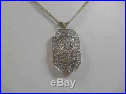 Vintage Art Deco 14K. 54ct VS2 H-I Sparkling Diamond Necklace Rare Estate Piece