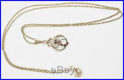 Vintage Art Deco 14K Yellow Gold Diamond Fancy Design Necklace