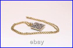 Vintage Art Deco 18k Gold Natural Diamond Decorated Pretty Necklace