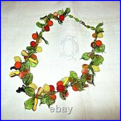 Vintage Art Deco 1930s Italian Murano Hand blown Glass'Tutti Frutti' Necklace