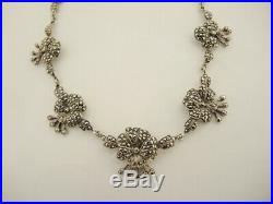 Vintage Art Deco 1940's Sterling Silver Marcasite necklace