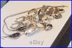 Vintage Art Deco 925 sterling Silver topaz bracelet earring necklace Jewelry Lot