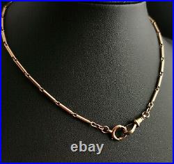Vintage Art Deco 9ct gold bar link watch chain, Albert chain