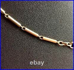 Vintage Art Deco 9ct gold bar link watch chain, Albert chain
