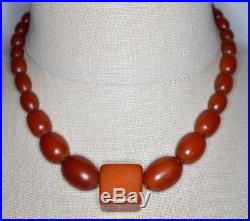 Vintage Art Deco Amber BAKELITE TESTED Bead Beaded Choker Necklace 36 grams