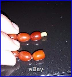 Vintage Art Deco Amber BAKELITE TESTED Bead Beaded Choker Necklace 36 grams