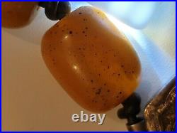 Vintage Art Deco Amber Bakelite Bead Necklace 64 grams