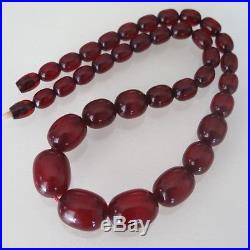 Vintage Art Deco Cherry Amber Bakelite Bead Necklace