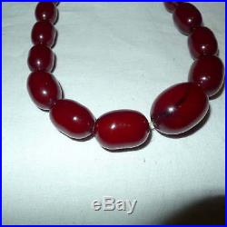 Vintage Art Deco Cherry Amber Bakelite Bead Necklace 100 Grams