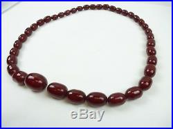 Vintage Art Deco Cherry Amber Bakelite Bead Necklace 100 Grams
