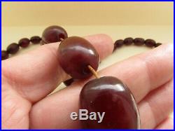 Vintage Art Deco Cherry Amber Bakelite Bead Necklace 65.5 Grams