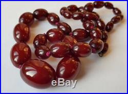 Vintage Art Deco Cherry Amber Bakelite Necklace 55 Grams