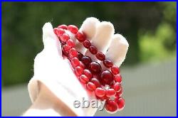 Vintage Art Deco Cherry Juice Faceted Bakelite Beads Necklace