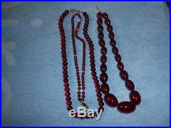 Vintage Art Deco Cherry amber bakelite beads necklace 73,9 gr