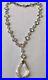 Vintage Art Deco Clear Open Back Crystal Paste Pendant Necklace C1