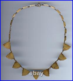 Vintage Art Deco Czech Clear Faceted Mirror Glass Necklace