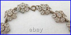 Vintage Art Deco Czech Czechoslovakia Prong Set Cluster Open Back Necklace