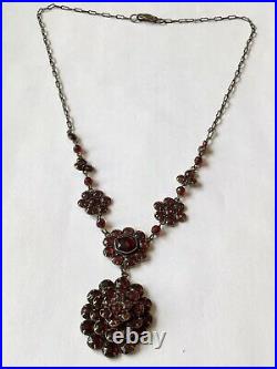Vintage Art Deco Czech Garnet Necklace C7