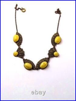 Vintage Art Deco Czech Glass Necklace, 1920's Vintage Jewelry