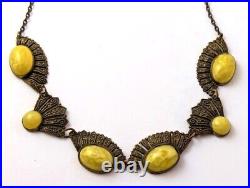 Vintage Art Deco Czech Glass Necklace, 1920's Vintage Jewelry