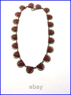 Vintage Art Deco Czech Glass Necklace, 1930's, Vintage Jewelry