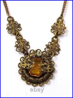 Vintage Art Deco Czech Glass Necklace, 1930's, Vintage Jewelry