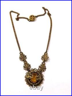 Vintage Art Deco Czech Glass Necklace, 1930's, Vintage Jewelry