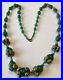Vintage Art Deco Czech Gripoix Chunky Green Glass Bead Necklace