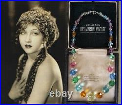 Vintage Art Deco Czech Uranium Glass Tutti Frutti Beads Necklace Collector Gift