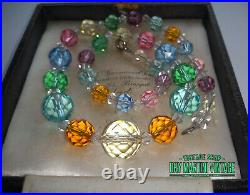 Vintage Art Deco Czech Uranium Glass Tutti Frutti Beads Necklace Collector Gift