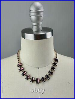 Vintage Art Deco Czech Vauxhall Purple Glass Necklace 1930s