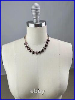 Vintage Art Deco Czech Vauxhall Purple Glass Necklace 1930s